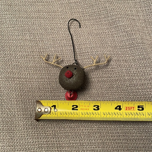 Metal Bell Reindeer Christmas Ornament with Antlers - Picture 5 of 8